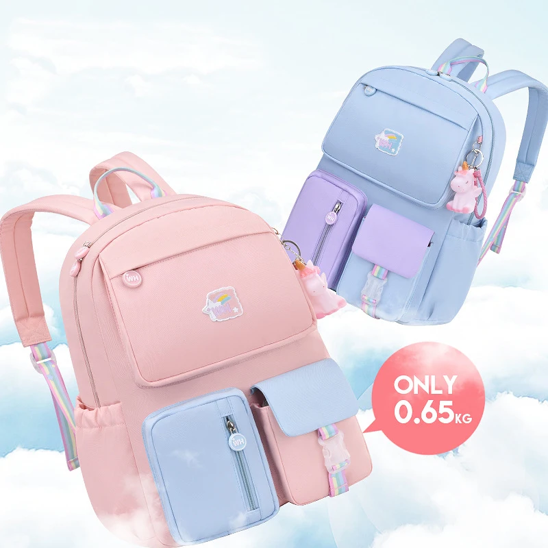 

New Primary School Schoolbag Waterproof Korean Version for Grades 1-3 To 6 Load Reducing and Spine Protecting Cute Girl Backpack