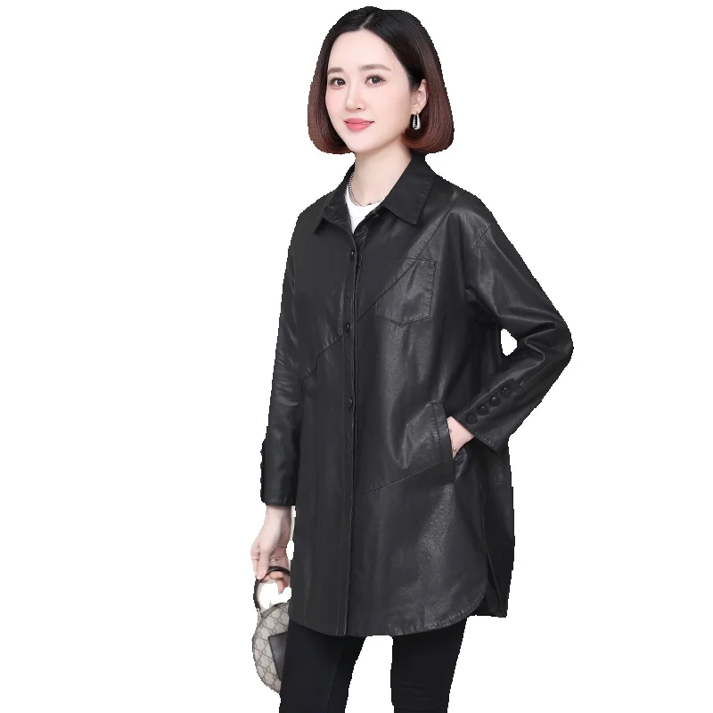 Высококачественная повседневная рубашка из овечьей кожи растительного дубления