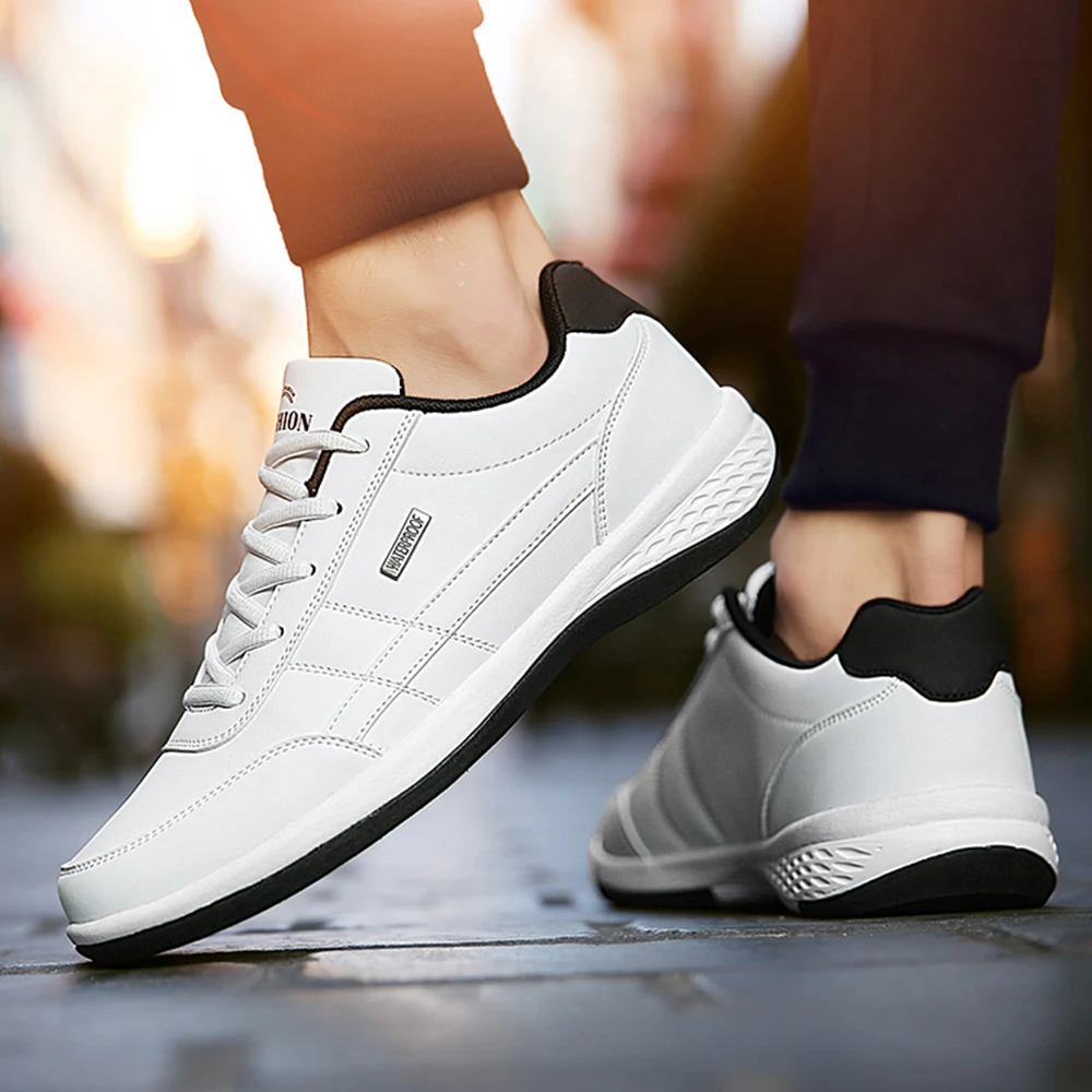 Men Sneakers Shoe Casual Light Shoes Sneakers Lac-up Flats Breathable Outdoor Leather Non-slip Men's Shoes Size38-48