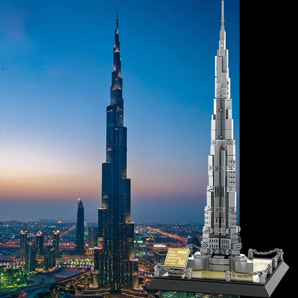 Всемирно известная модель здания Дубай Burj Khalifa строительные блоки миниатюры