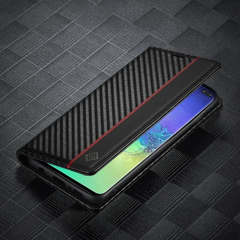 Роскошный кожаный флип-чехол для Samsung Galaxy S10 Plus чехол Магнитный с подставкой