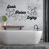 soak relax enjoy words wall sticker art home decor bathroom vinyl decal window decoration removable mural