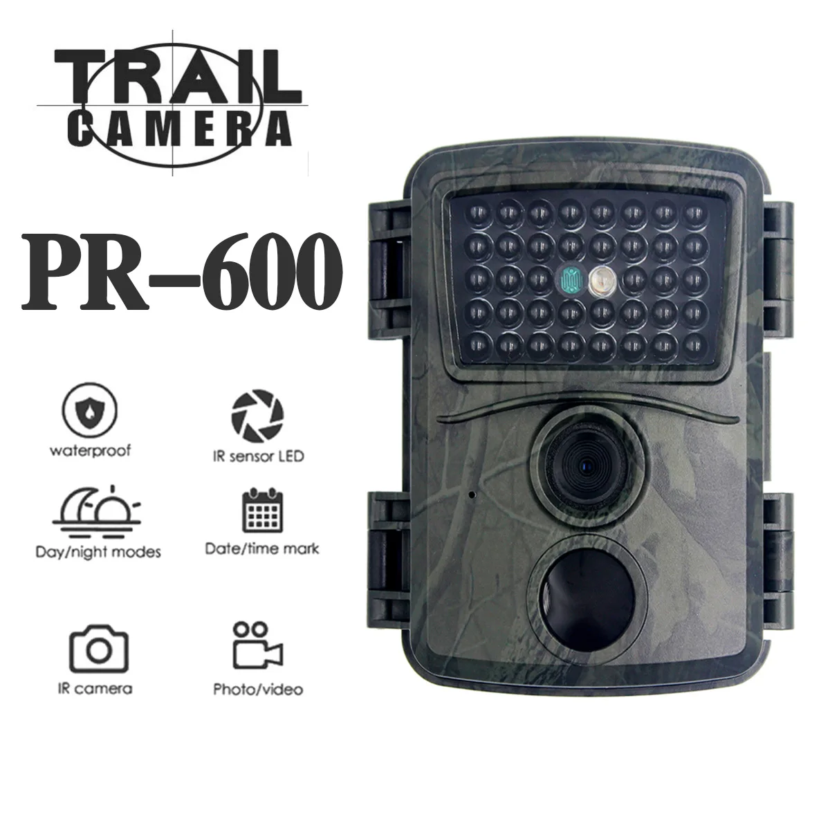 

PR600 Hunting Trail Camera Infrared Night Vision Cameras 12MP 1080P HD Photo Traps Infrared Light Monitoring Wildlife Cameras