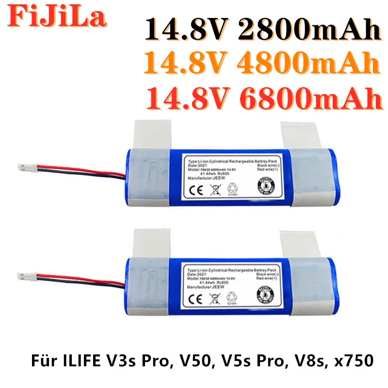 

2022 Neue Echte 14,8 V 6800mah 18650 Lithium-Batterie Für ILIFE V3s Pro, V50, v5s, V8s, x750 Roboter-staubsauger Batterie