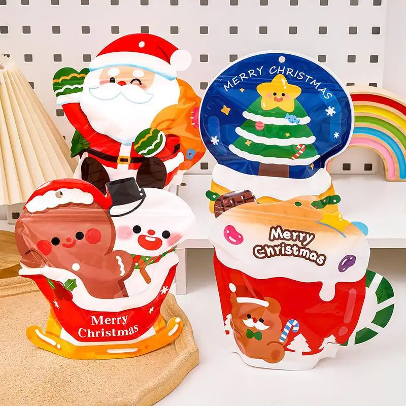 10 штук 2025 Санта - Клаус Снеговик печать печенье закуски кондитерские пакеты