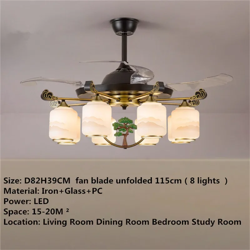 Современный Невидимый вентилятор AOSONG роскошный потолочный для гостиной