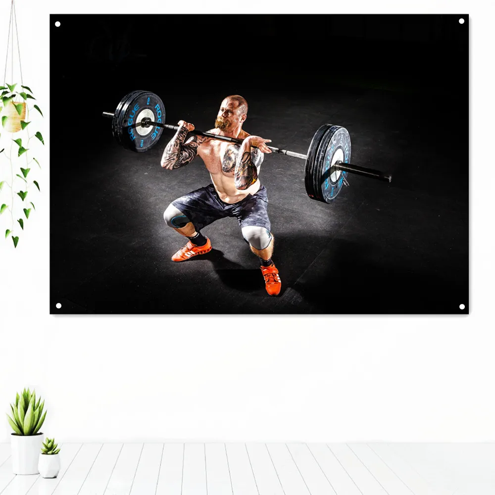 

Muscular Hunk Flag Wall Hanging Man Body Building Tapestry Canvas Painting Gym Decor Exercise Fitness Banner Poster Wallpapers 2