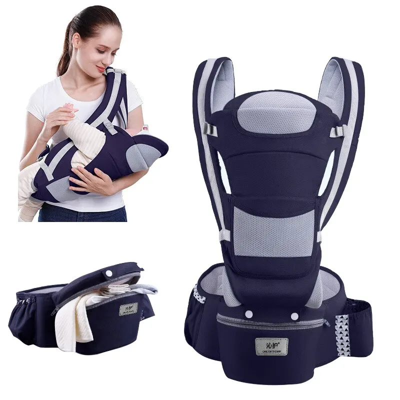 

Baby Carrier Waist Stool With Storage Bag Kangaroo Shoulder Swaddle Sling Infant Kid Wrap Ergonomic Backpack Hipseat