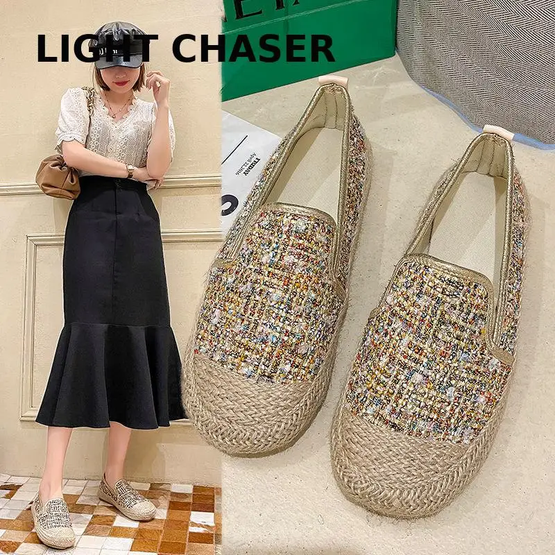 Fashion Spring And Autumn Women's Shoes Slip-on Loafers 2022 New Woven Single Shoes Flat Bottom Comfortable Casual Loafer Women
