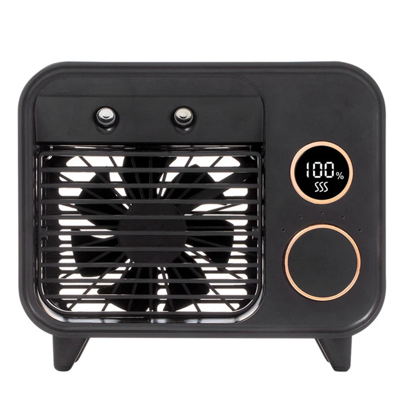 

Mini Air Conditioner Air Cooler Fan Night Light Portable Air Conditioner with Spray for Home Air Cooling Fan-black