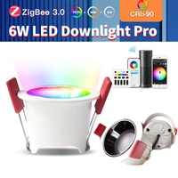 gledopto 6w zigbee 3 0 rgbcct led downlight ceiling light cri90 300lm led recessed downlight 2 4g rf remote control hub required