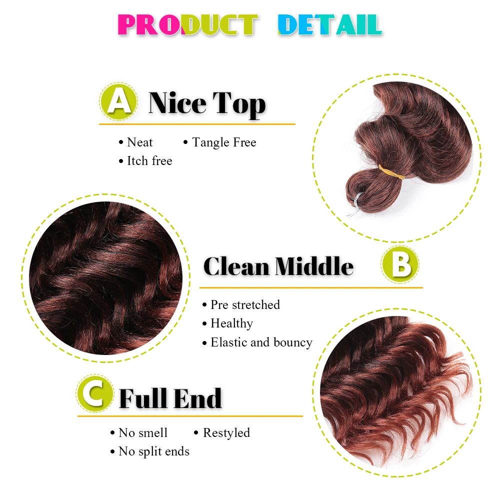 Synthetic Afro Curly Ocean Wave Crochet Hair 10Inches Freetress Water Wave Braiding Hair Crochet Braid Extensions for Women images - 6