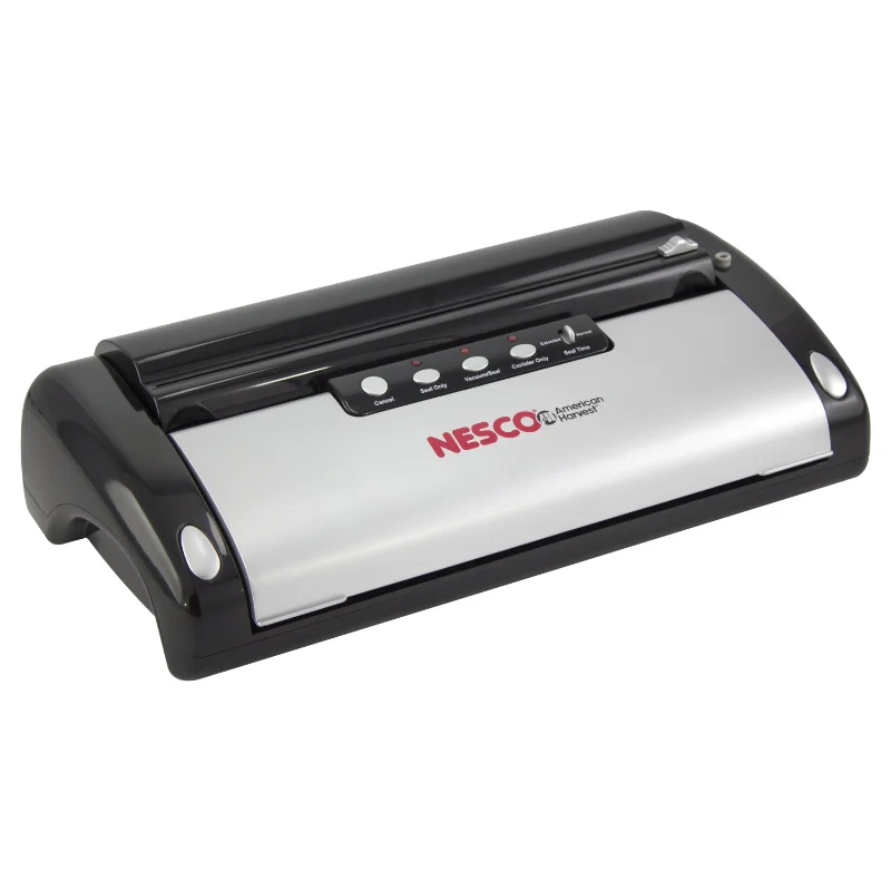 NESCO® VS-02 Deluxe Digital Vacuum Sealer, Easy Cut- Wet or Dry, Silver and Black Vacuum Food Sealers