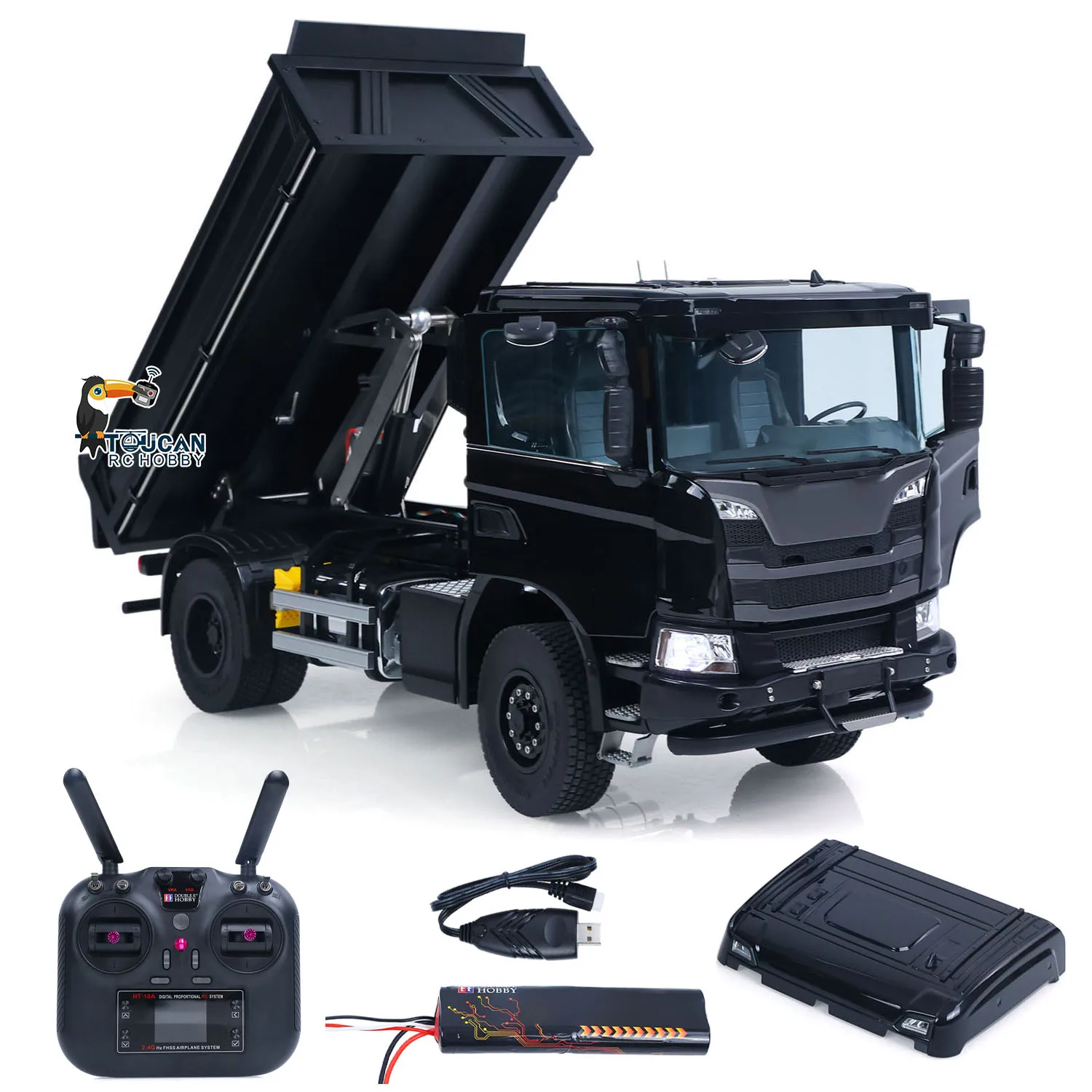 Фото Новый радиоуправляемый самосвал DoubleE E022 1/14 с ЧПУ, 4x4, с подсветкой, модель грузовика для взрослых №4