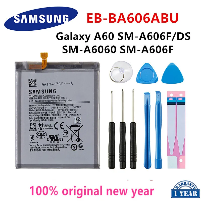 

SAMSUNG Orginal EB-BA606ABU 3500mAh Battery For Samsung Galaxy A60 SM-A606F/DS SM-A6060 SM-A606F Batteries+Tools