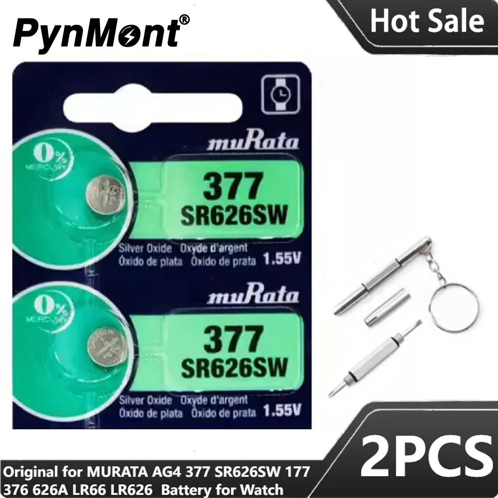 2 шт. оригинальные батарейки-таблетки MURATA AG4 377 SR626SW SR626 177 376 626A LR66 LR626 для часов