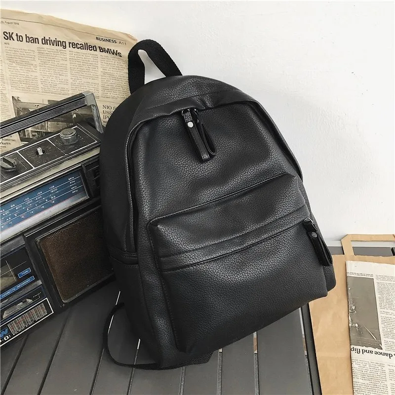 

New Fashion Backpack Laptop Backbag PU Leather Travel Women Backpacks College Student Book School Bags For Teenage Girls 2021