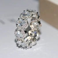 2022 new promise rings for women silver plate dazzling cubic zircon graceful lady accessories party girl gift jewelry wholesale