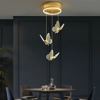 deyidn modern butterfly staircase chandelier lighting acrylic art led duplex for living room dining bedroom indoor fixtures