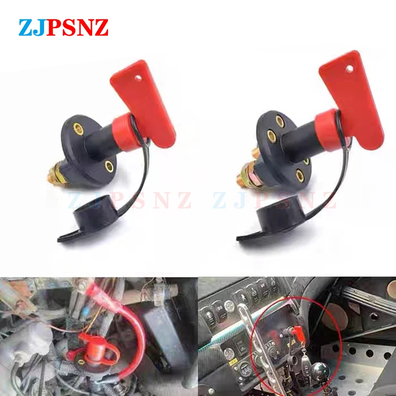 

12V 24V Car High Current Battery Disconnect Isolator Cut Off Switch Removable With Key For Marine Auto ATV Vehicle Interior Part