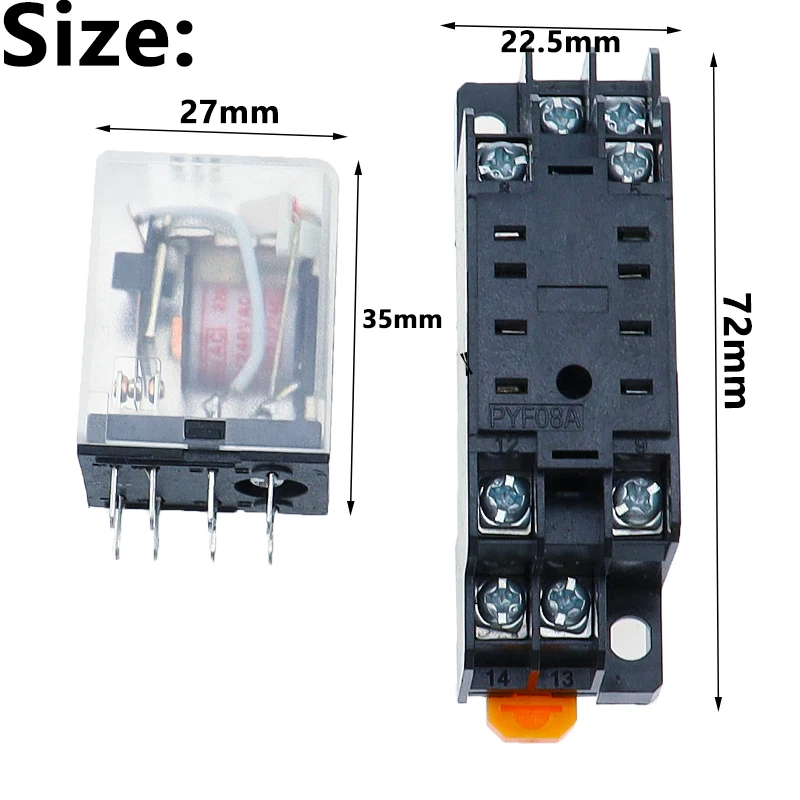 Реле MY2NJ  DC 12В/24В AC 110В/220В