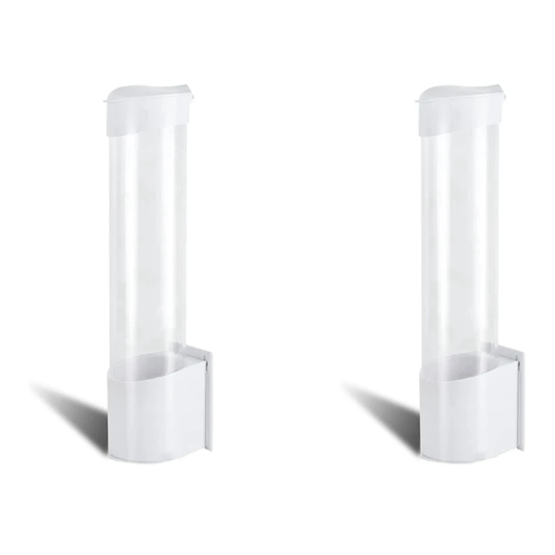 

2X Cup Dispenser, Cup Holder Fits 3Oz - 7Oz Flat Bottom Or Cone Cups Water Cups Dispenser Wall Mounted Bathroom