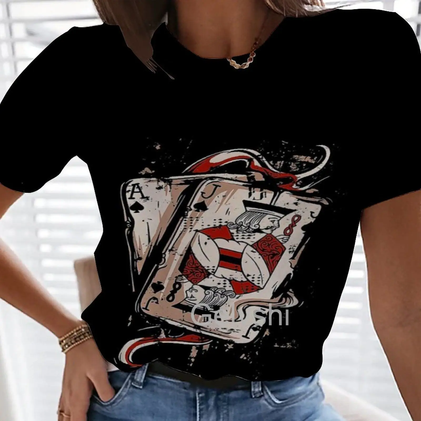 

Card Graphic 3d Printed T-shirts Square Summer Women T Shirt Short-sleeve Oversized y2k Clothes Harajuku Stitch Unisex Tees Tops