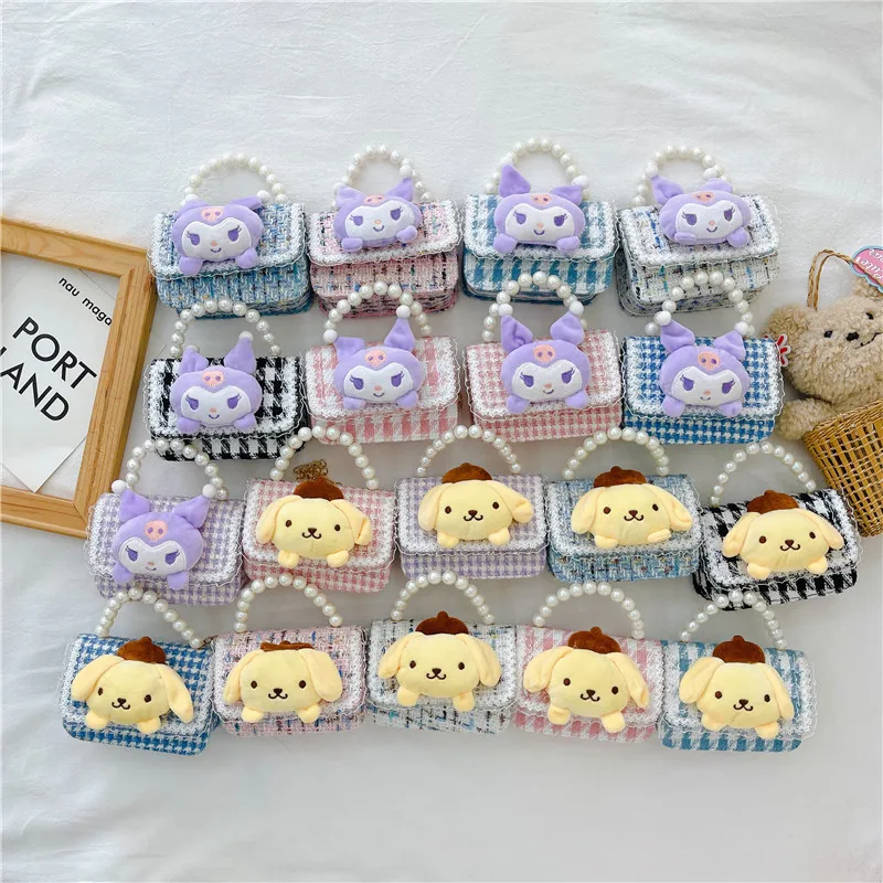 Милый кошелек для монет с аниме Sanrios Pom Purin Kuromi Детская сумочка мультяшный рюкзак