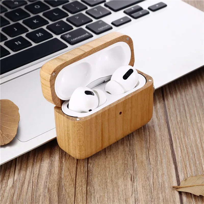 Чехол для Airpods pro деревянный бамбуковый чехол с защитой от падения Apple AirPods 3 2 1