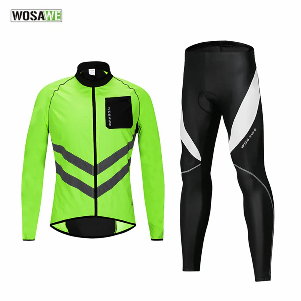 Men Reflective Windproof Jersey Fleece Warm Waterproof Ultralight MTB Road Bike Clothing Breathable Quick-Dry Sportwear