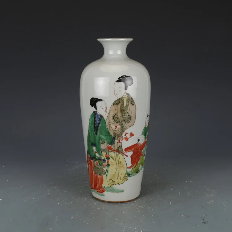 

Qing Kangxi vase3rd мадам обучает сыну антикварная ваза коллекция фарфоровых античных украшений