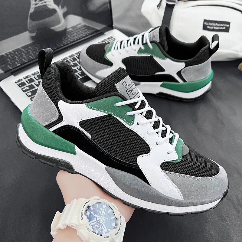 

Thick-soled Wear-resistant Breathable Mesh Mens Running Shoes 2022 Summer New Men Sports Shoes Fashion Non-slip Basketball Shoes