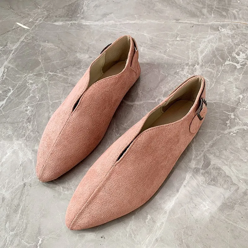

2022 Spring Autumn New Loafers Woman Shoes Soft Fashion Flats Zapatos Women Plus Size 35-43 Pointed Toe Shallow Boat Shoes