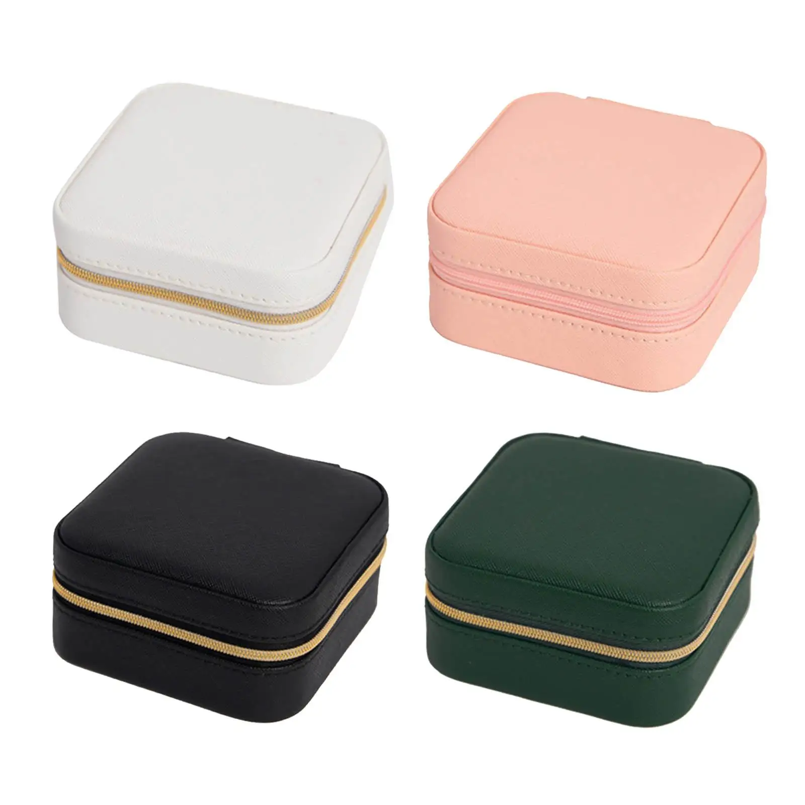 

PU Leather Travel Jewelry Box Organizer Case Necklace Holder Display Storage Velvet Lined Container Portable for Rings Bracelets
