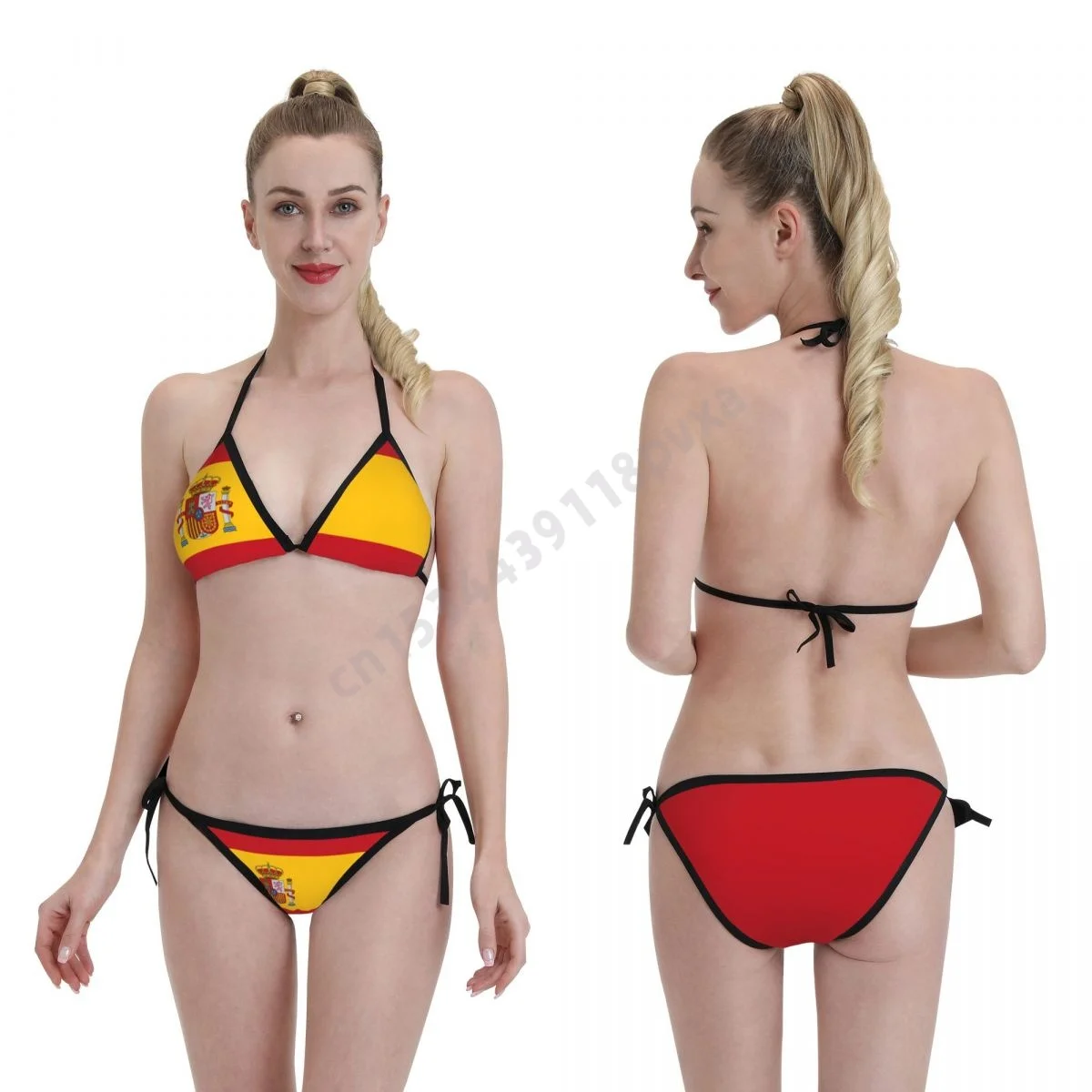 

Женский комплект бикини, купальник с флагом Испании, Женский сексуальный купальник для девушек, купальник, микро бикини, летний купальный к...