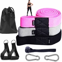 9pcset elastic yoga resistance bands set hip ring expansion band gym home fitness exercise pull up band