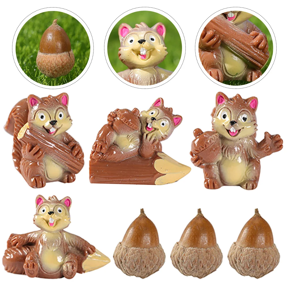 

Micro Landscape Squirrel Decors Statue Miniature Squirrels Desktop Animal Figurines Decoration Resin Home Animals