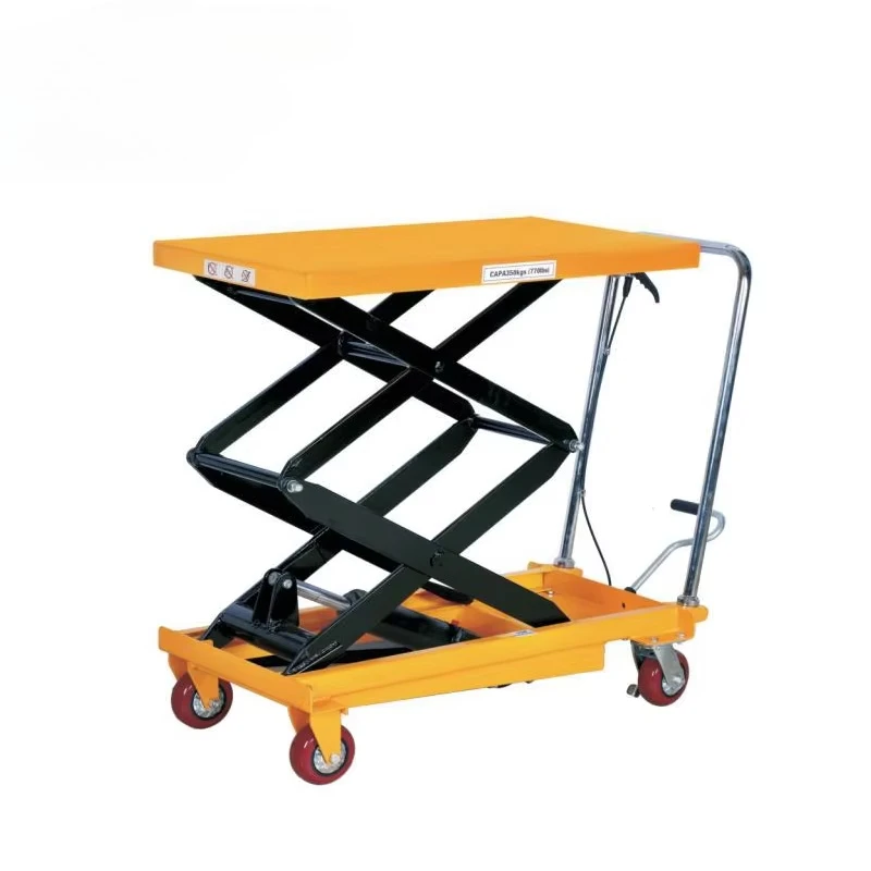 Фото Мини-электрический подъемный стол с высотой подъема 1,5 м, ручной гидравлический ножничный подъемник, грузоподъемность 150-1000 кг, рабочая площадка 920x500 мм №4