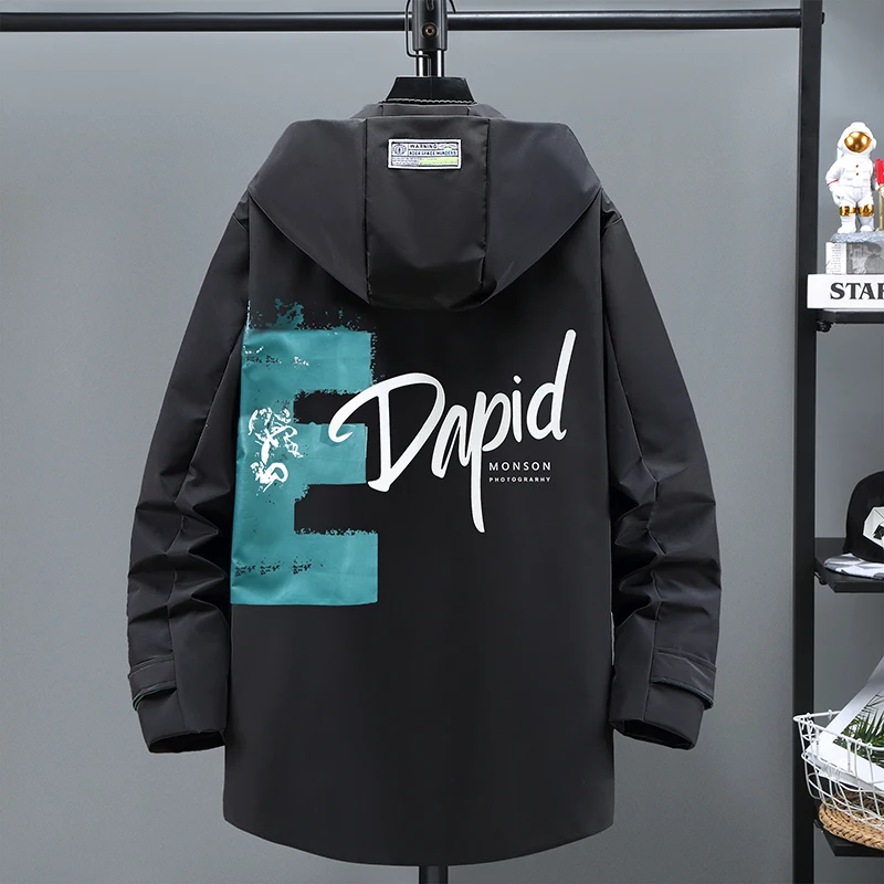 Мужская демисезонная Свободная куртка с капюшоном размеры до 10XL - купить по