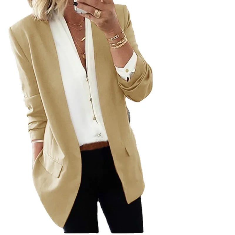 2023 Autumn and Winter New Hot Sale Slim Solid Color Fashion All-match Small Suit Jacket Women Clothing