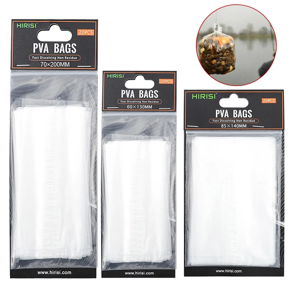 

20pcs Carp Fishing PVA Bags Fast Dissolving Coarse Carps Bait Bag For Fishing Tackle Accessories Carp Boilies & Pellet Pesca