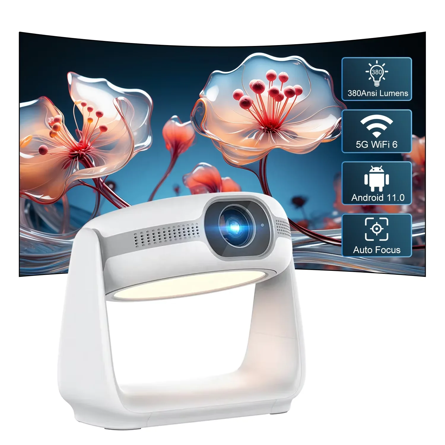 Проектор MAX 4K Android 1 ГБ 8 светодиодная лампа 1080P