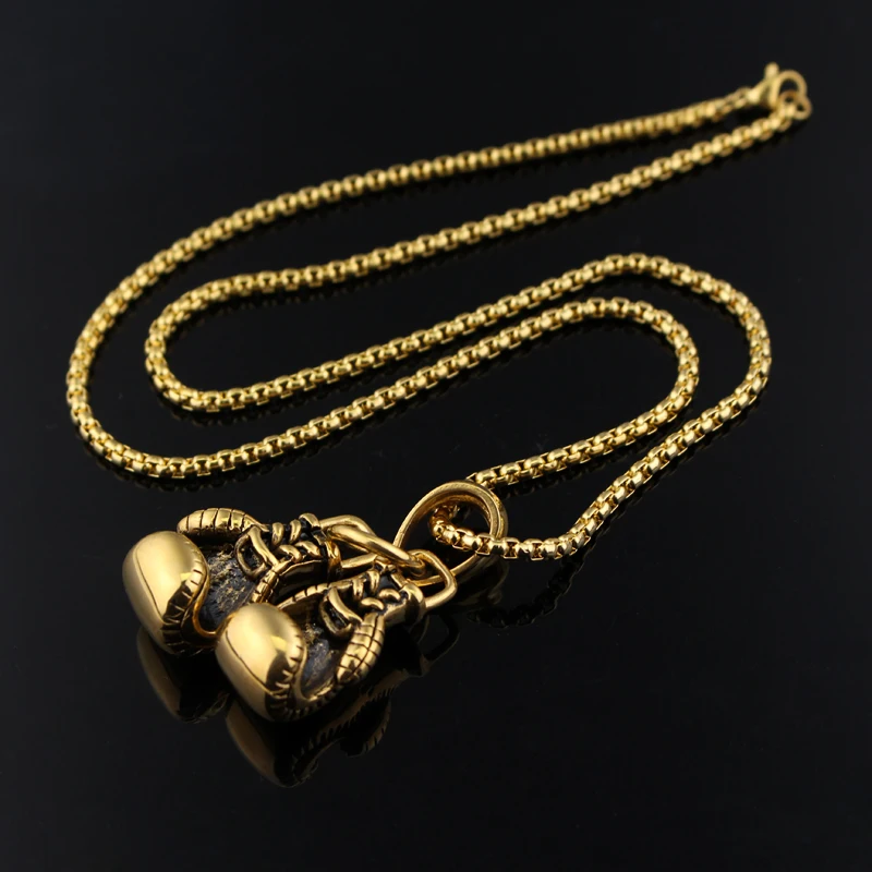 

Gold/Silver Plated Fashion Mini Boxing Glove Necklace Boxing Jewelry Cool Charm Pendant for Men Boys Gift Choker