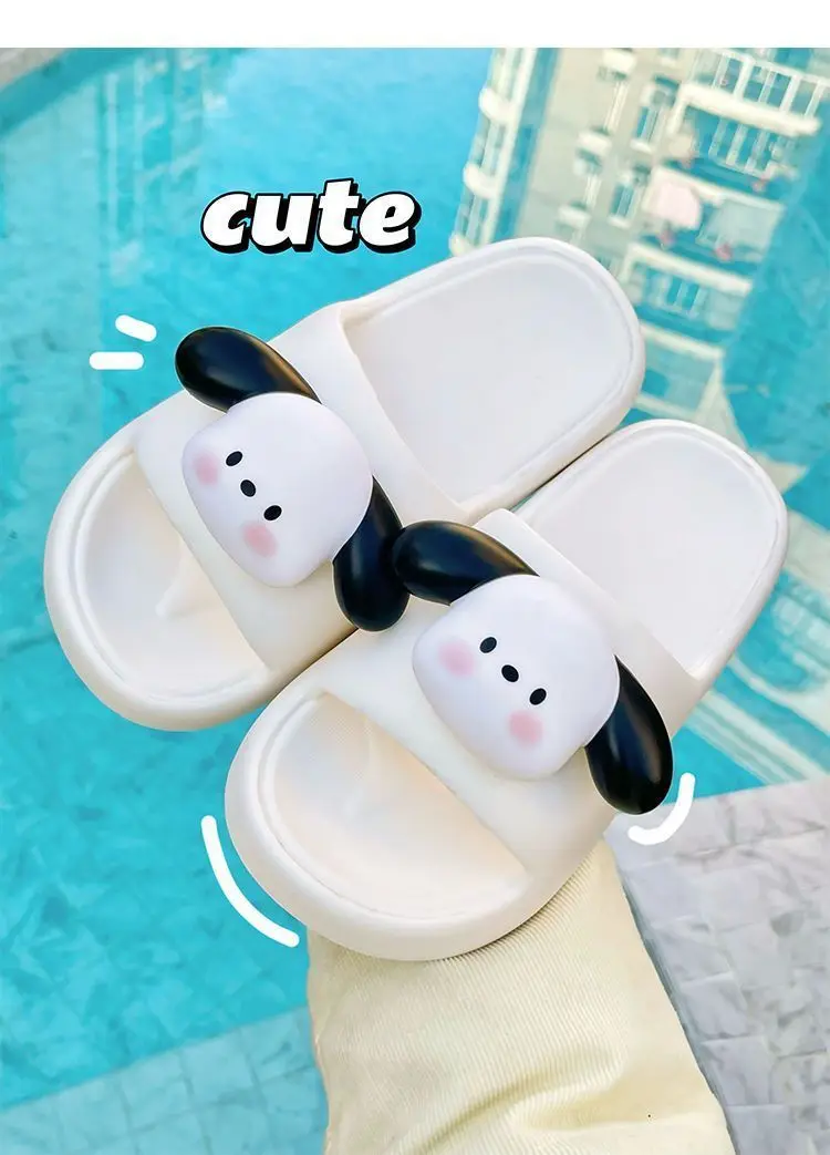Thick Platform Slippers Women Men Shoes Women'S Home Slippers Soft Sole Cute Cartoon Dog Ladies Flip Flops Zapatillas Chaussons
