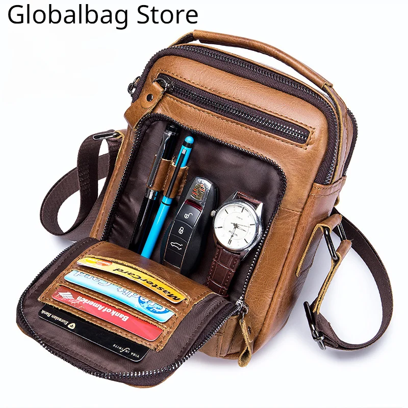 Brand 100% Genuine Leather Men's Shoulder Bags Messenger Bag for Men Crossbody Bags new Small Man Designer Handbag Bolso Male