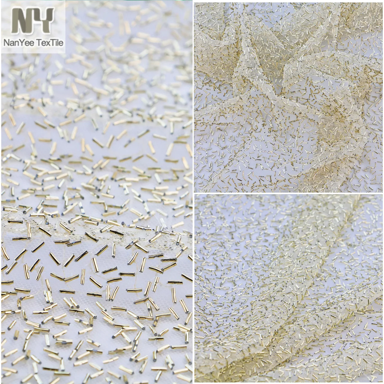 Новая элегантная ширина 130 см белые серебряные бусины трубчатая вышивка