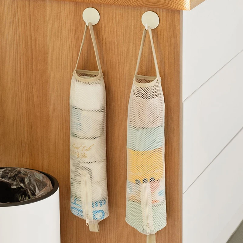 

Kitchen Hanging Storage Bag Grocery Garbage Bag Holder Wall Mount Plastic Bag Holder Trash Kitchen Storage Organizatio Dispenser