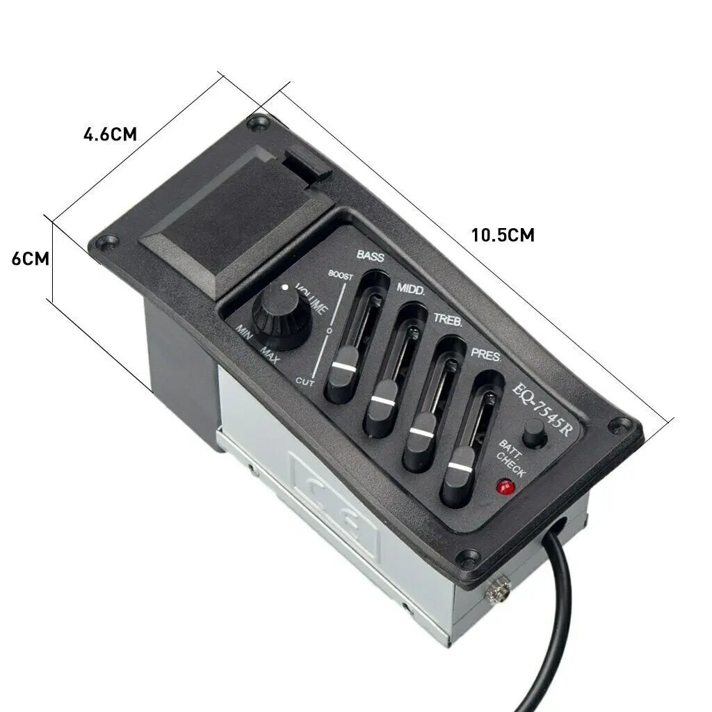 4-полосный предусилитель для акустической гитары усилитель эквалайзера