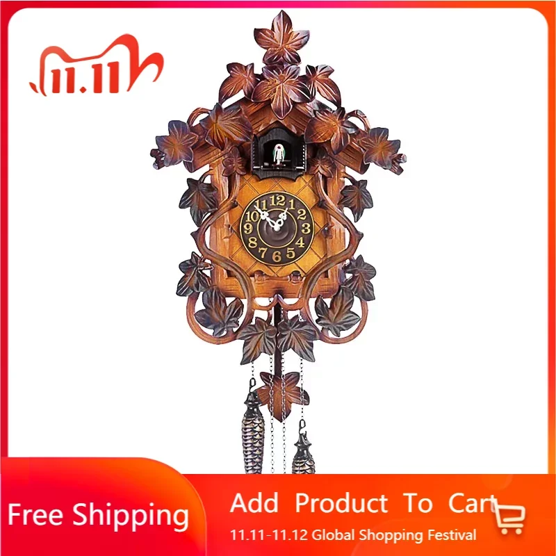 

Classic Cuckoo Wall Clock Vintage Unique Wooden Large Decorative Wall Clock Cartoon Living Room Zegar Scienny Clocks Decoration