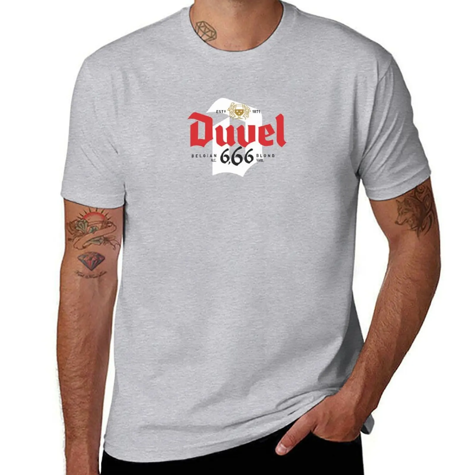 Футболка Duvel милые топы на заказ летние новое издание мужские футболки больших и